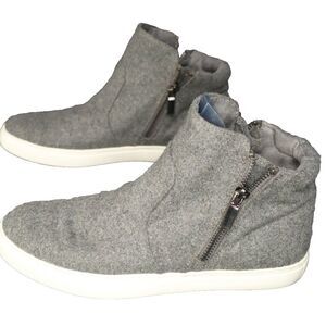 Kenneth Cole Wool Type Fabric Ankle Booties Zip Women's Size 9 Side Zip Vintage